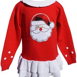 Christmas Holidays Santa Applique Girl Sweater